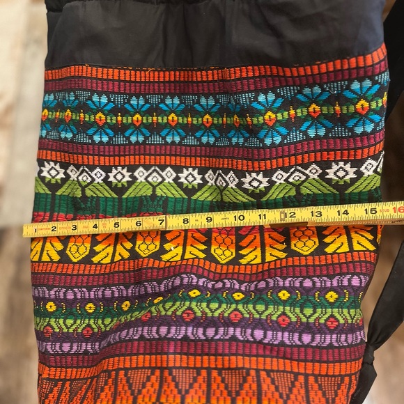 New handmade aztec print bag with drawstring top. Suede shoulder bag unused - Picture 2 of 9